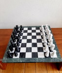 Échiquier vintage en marbre XL et jeux d'échecs vintage en marbre