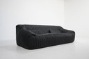 Sandra 3-Seater Sofa Black Leather