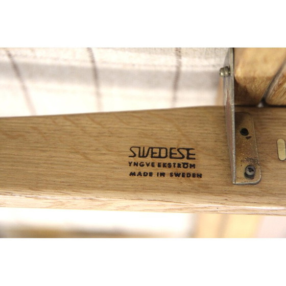 Image 1 of Poltrona vintage in rovere e tessuto di Yngve Ekström per Swedese, Svezia 1970