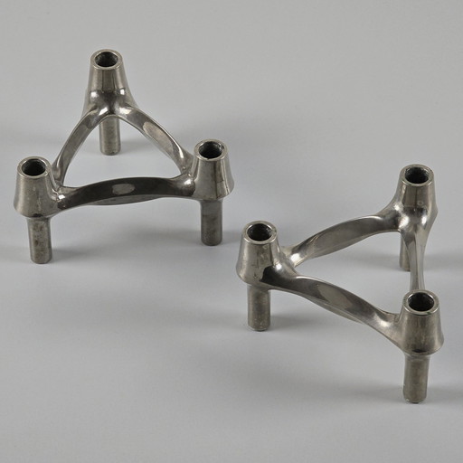 Vintage Brutalist Mid Century Bmf Nagel Candle Holders
