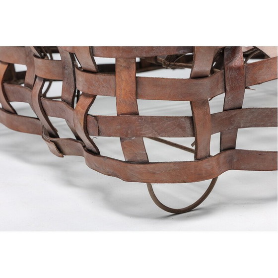 Image 1 of Vintage sculptural woven leather armchair, 1950s