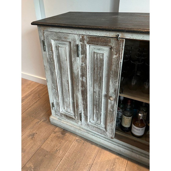 Image 1 of 6-door vintage patinated oak cabinet