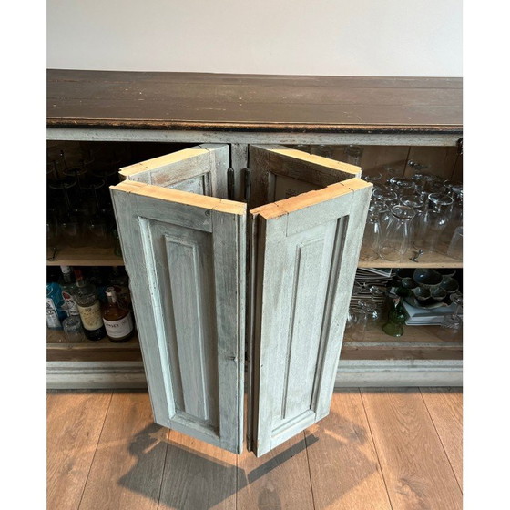 Image 1 of 6-door vintage patinated oak cabinet