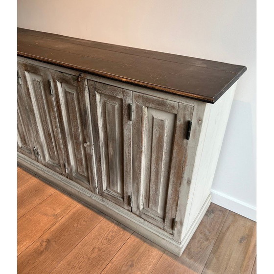 Image 1 of 6-door vintage patinated oak cabinet