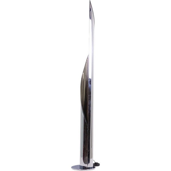 Image 1 of Vintage polished stainless steel floor lamp for Stilnovo, 1970