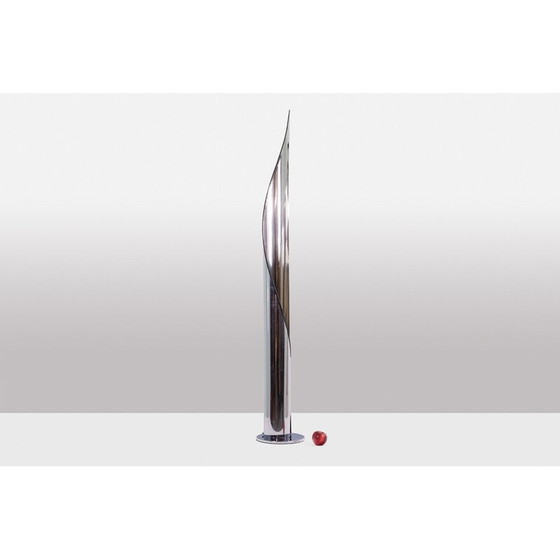 Image 1 of Vintage polished stainless steel floor lamp for Stilnovo, 1970