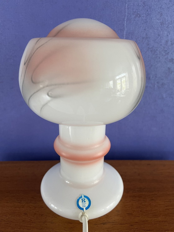 Image 1 of Mushroom Lamp Opaline Rosdala Glasbruk Sweden