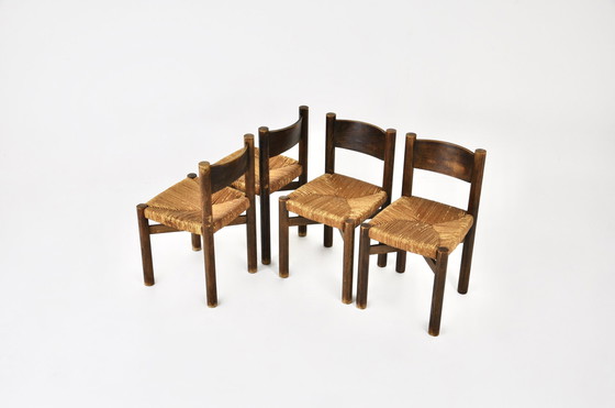 Image 1 of Chaises Meribel par Charlotte Perriand pour Steph Simon, 1950, ensemble de 4