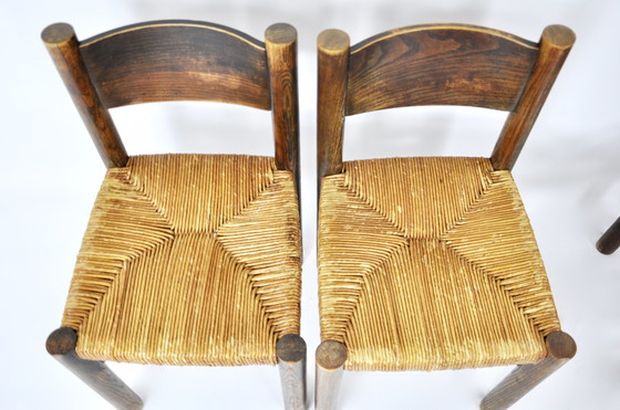 Image 1 of Chaises Meribel par Charlotte Perriand pour Steph Simon, 1950, ensemble de 4