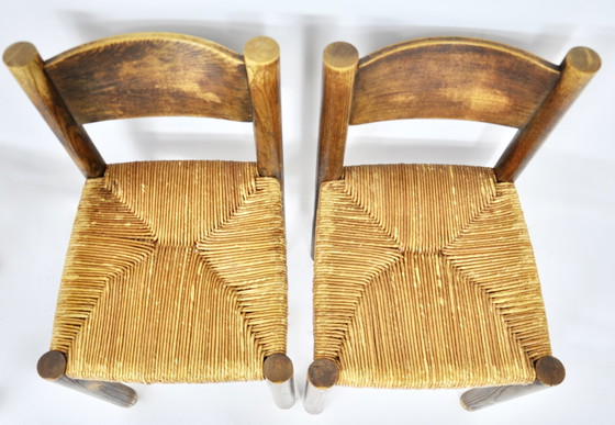 Image 1 of Chaises Meribel par Charlotte Perriand pour Steph Simon, 1950, ensemble de 4