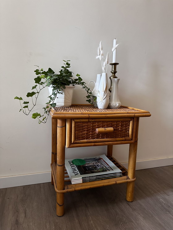 Image 1 of Rattan side table