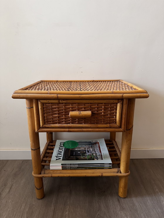 Image 1 of Rattan side table