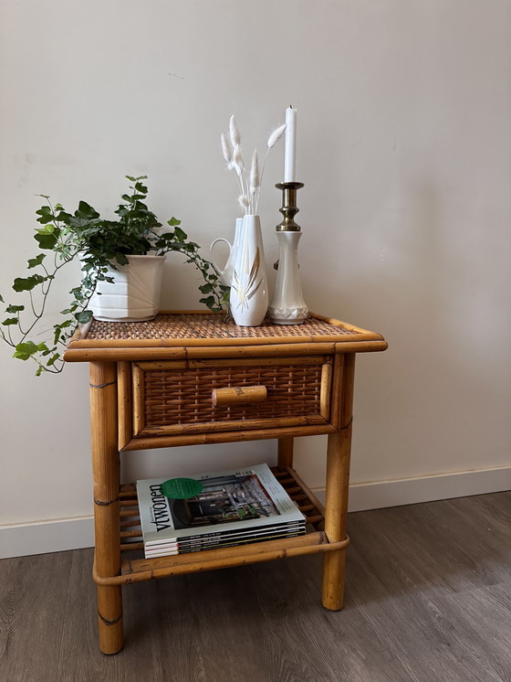 Image 1 of Rattan side table