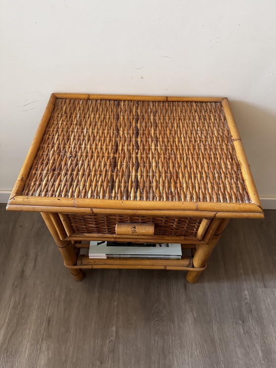 Image 1 of Rattan side table