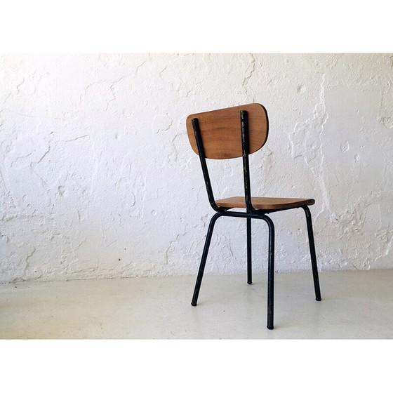 Image 1 of Vintage industrial wooden chair, Netherlands 1960