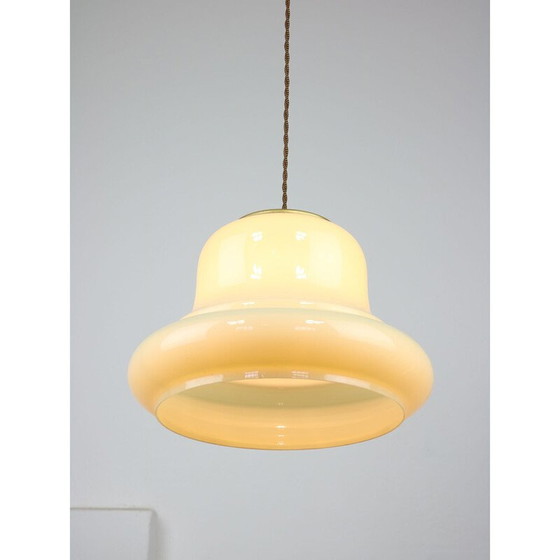 Image 1 of Lampada a sospensione vintage in ottone e vetro, Italia