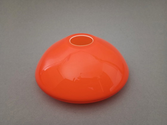 Image 1 of Walther Gropius Bauhaus 'Tac02' Orange/White Glass Vase Rosenthal Studio 1969