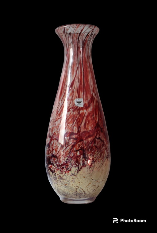 Vase Argentum GRAL Karl Wiedemann Gral-Glashütte Dürnau 30 cm 70s