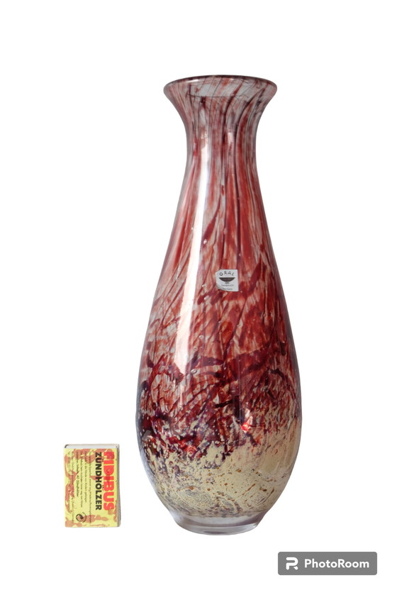 Image 1 of Vase Argentum GRAL Karl Wiedemann Gral-Glashütte Dürnau 30 cm 70s