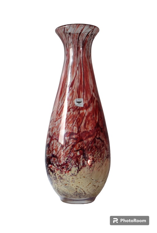 Vase Argentum GRAL Karl Wiedemann Gral-Glashütte Dürnau 30 cm 70s