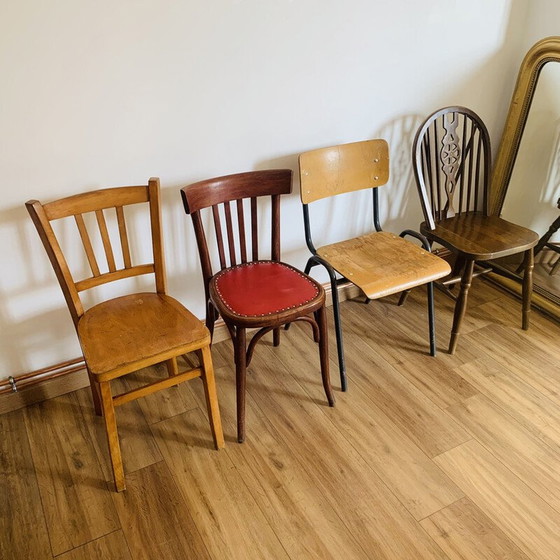 Image 1 of Set of 4 mismatched vintage chairs