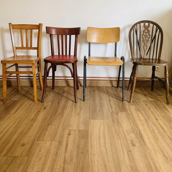 Image 1 of Set of 4 mismatched vintage chairs