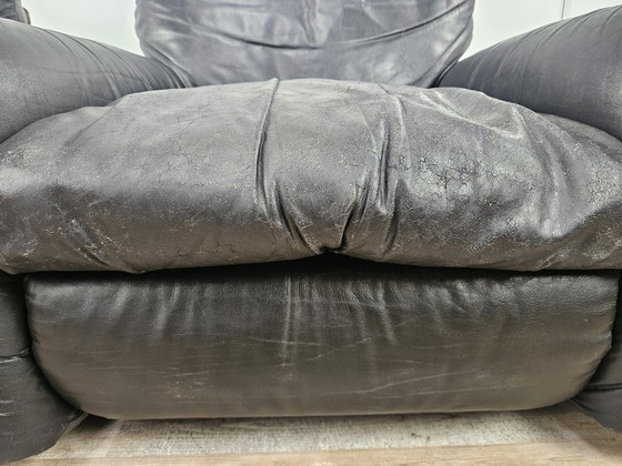 Image 1 of 'Piumotto' Leather Armchairs By Arrigo Arrigoni For Busnelli