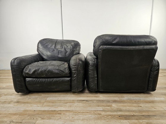 Image 1 of 'Piumotto' Leather Armchairs By Arrigo Arrigoni For Busnelli