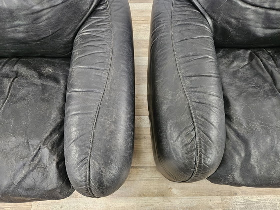 Image 1 of 'Piumotto' Leather Armchairs By Arrigo Arrigoni For Busnelli
