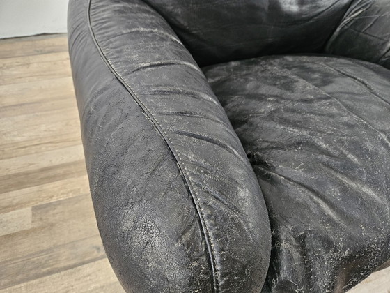 Image 1 of 'Piumotto' Leather Armchairs By Arrigo Arrigoni For Busnelli