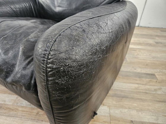 Image 1 of 'Piumotto' Leather Armchairs By Arrigo Arrigoni For Busnelli