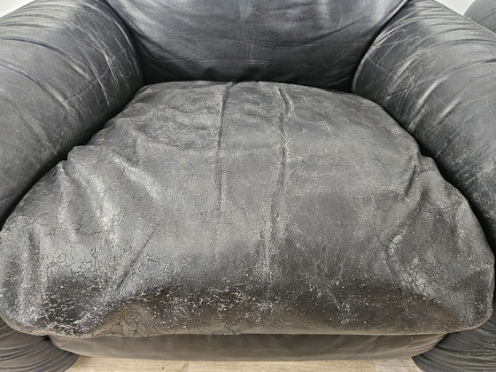 Image 1 of 'Piumotto' Leather Armchairs By Arrigo Arrigoni For Busnelli