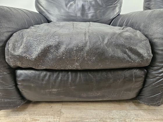Image 1 of 'Piumotto' Leather Armchairs By Arrigo Arrigoni For Busnelli