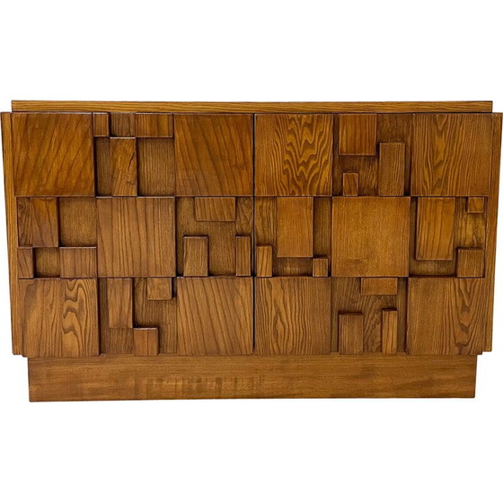 Image 1 of Vintage brutalist lowboard in ashwood, Italy