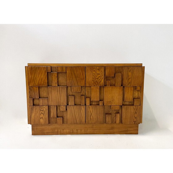 Image 1 of Vintage brutalist lowboard in ashwood, Italy