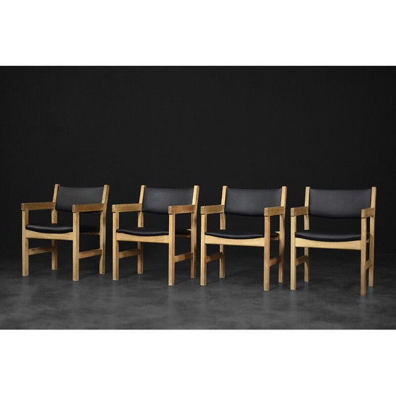 Image 1 of Set of 4 vintage Danish oakwood armchairs by Hans J. Wegner for Getama, 1960s