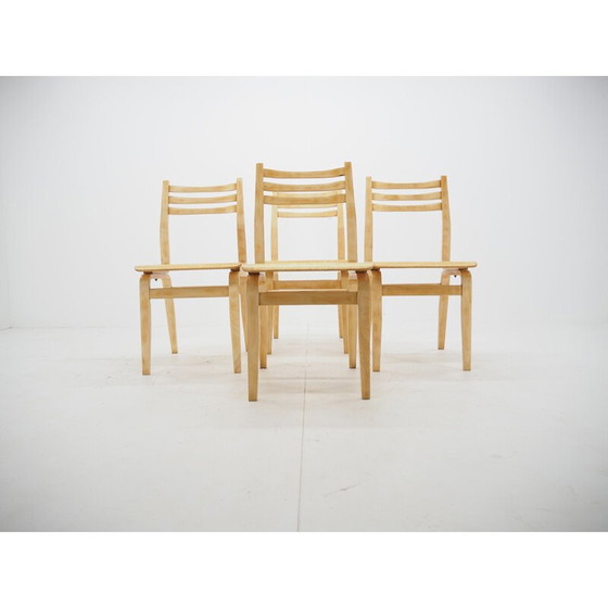 Image 1 of Juego de 4 sillas de comedor de madera de mediados de siglo, 1970