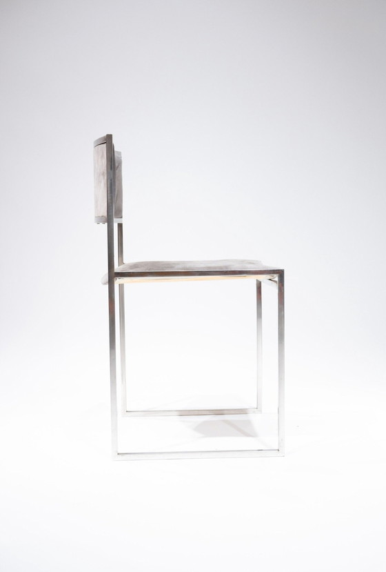 Image 1 of Set di 4 sedie modello "Sq" di Willy Rizzo, Cidue Edition, Italia, circa 1970.