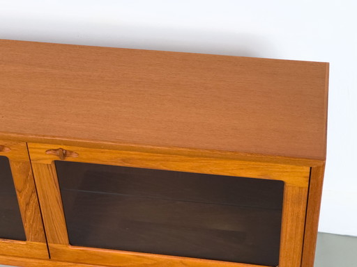 Danish Teak Sideboard With Glass Doors By H. W. Klein For Bramin, 1960S