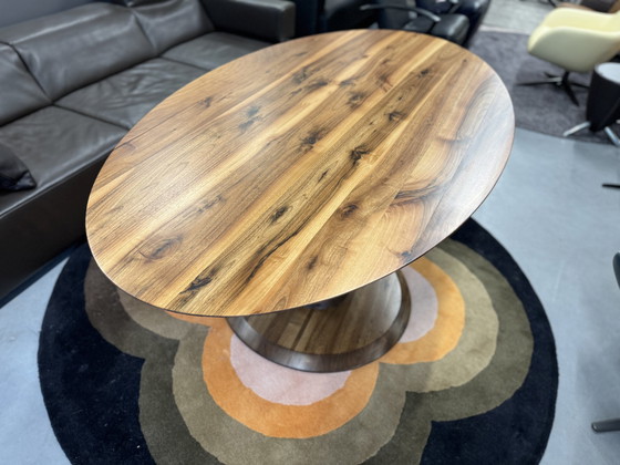 Image 1 of Oval Dining Room Table Walnut Wood 200x100cm