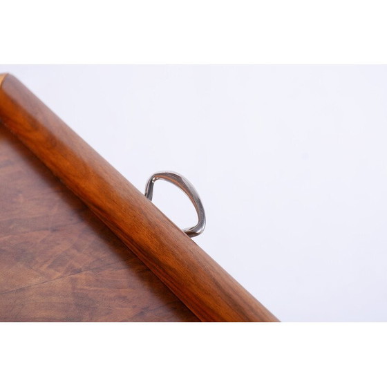 Image 1 of Art Deco vintage walnut trolley, Czechia 1930s