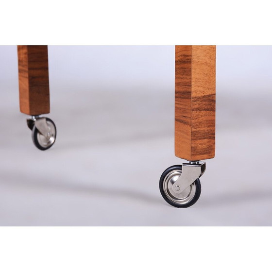 Image 1 of Art Deco vintage walnut trolley, Czechia 1930s