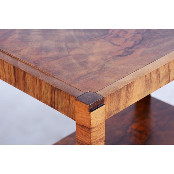 Image 1 of Art Deco vintage walnut trolley, Czechia 1930s