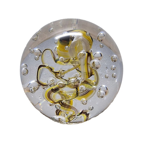 Image 1 of Fermacarte vintage a forma di sfera di vetro, anni '80/'90