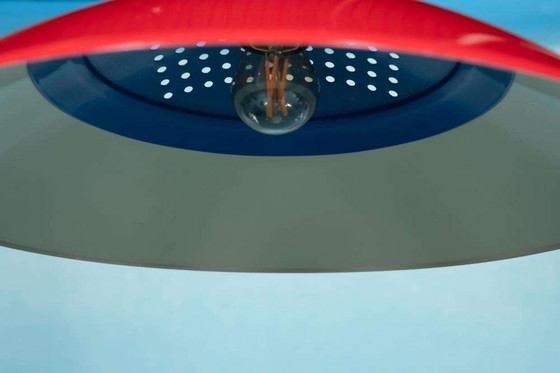 Image 1 of Memphis style pendant lamp 1980s, nursery red-blue-black