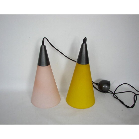 Image 1 of Vintage double glass pendant lamp by Solken, 1970