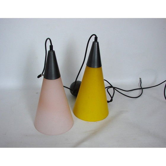 Image 1 of Vintage double glass pendant lamp by Solken, 1970