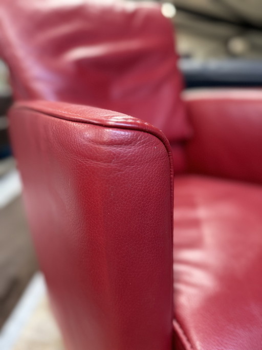 Fauteuil Jori Corbo rouge cuir Cherry