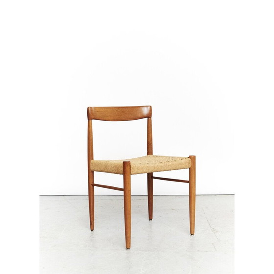 Set di 4 sedie da pranzo vintage in teak massello e corda di carta di Harry W.Klein per Bramin, Danimarca (photo 12 of 12)