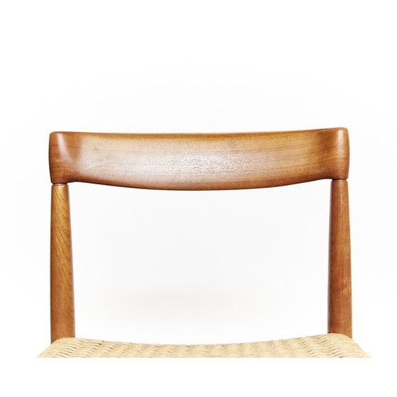 Set di 4 sedie da pranzo vintage in teak massello e corda di carta di Harry W.Klein per Bramin, Danimarca (photo 5 of 12)